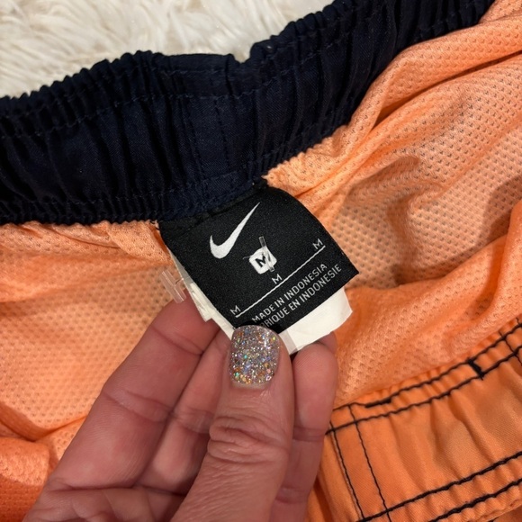 Nike Mens Orange Drawstring Elastic Waist Swimming Swim Board Shorts Size Med - Picture 5 of 12